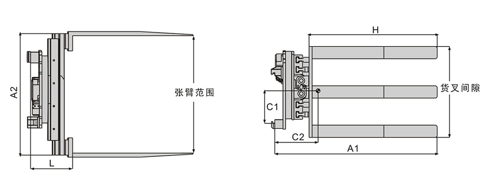 旋轉(zhuǎn)六叉叉夾,叉車六叉叉夾,大貨物搬運叉車夾，抱叉叉車